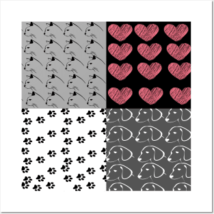 Pet, Paws, and Heart Pattern Posters and Art